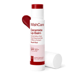 WishCare Tinted Lip Balm SPF 50 PA++++ | Brightening Lip Balm for Dark Lips | In-Vivo Tested | Kojic Acid & Niacinamide | For Women | 5g (Blush Red) | Glammy.lk