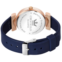 CRESTELLO Blue Silicone Strap Analog Wrist Watch for Women (Blue Dial) | CR-CK137-BLUE