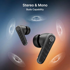 pTron Bassbuds Spark in-Ear TWS Earbuds with Stereo Sound, 40Hrs Playtime, Stereo Calls, Bluetooth V5.3 Headphones with Quick Pairing, Touch Control, Voice Assistant, Type C Charging & IPX5 (Black)