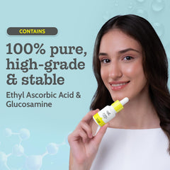 Chemist At Play 10% Vitamin C Face Serum |Brightens & Gives Glow |Fades Dark Spots |Treats Hyperpigmentation| Balances Melanin Production | Ethyl Ascorbic Acid & Glucosamine | For All Skin Types 10ml