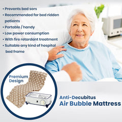 Dr Trust USA Anti-Decubitus Bubble Air Mattress for Patients, Bed Sores Prevention, Comfortable Sleep Inflatable Pad with Pump - 343 (Brown)