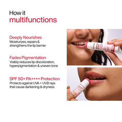WishCare Tinted Lip Balm SPF 50 PA++++ | Brightening Lip Balm for Dark Lips | In-Vivo Tested | Kojic Acid & Niacinamide | For Women | 5g (packaging may vary)