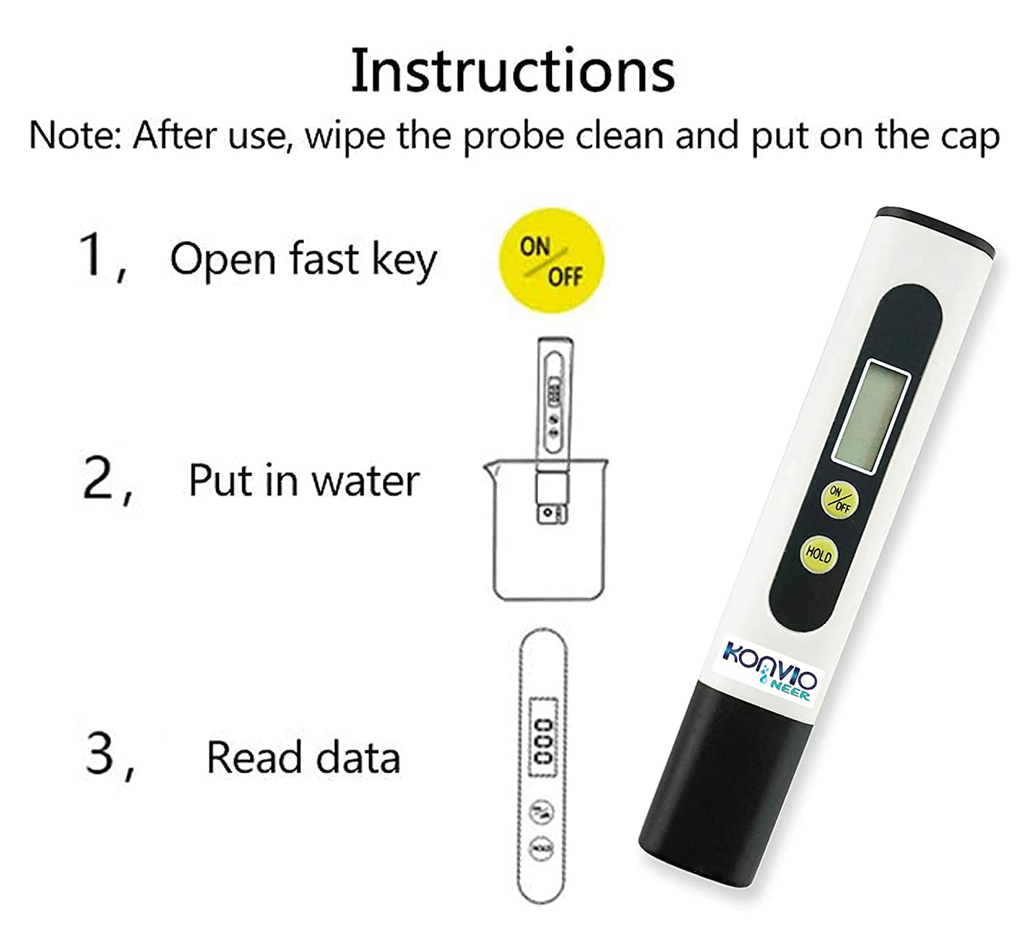 Konvio Neer TDS Meter, Total Dissolved Solids Meter, Water Quality Tester, PPM Tester For Water Testing - Kitchen from KONVIO NEER - Shop in Sri Lanka at Arcade.lk