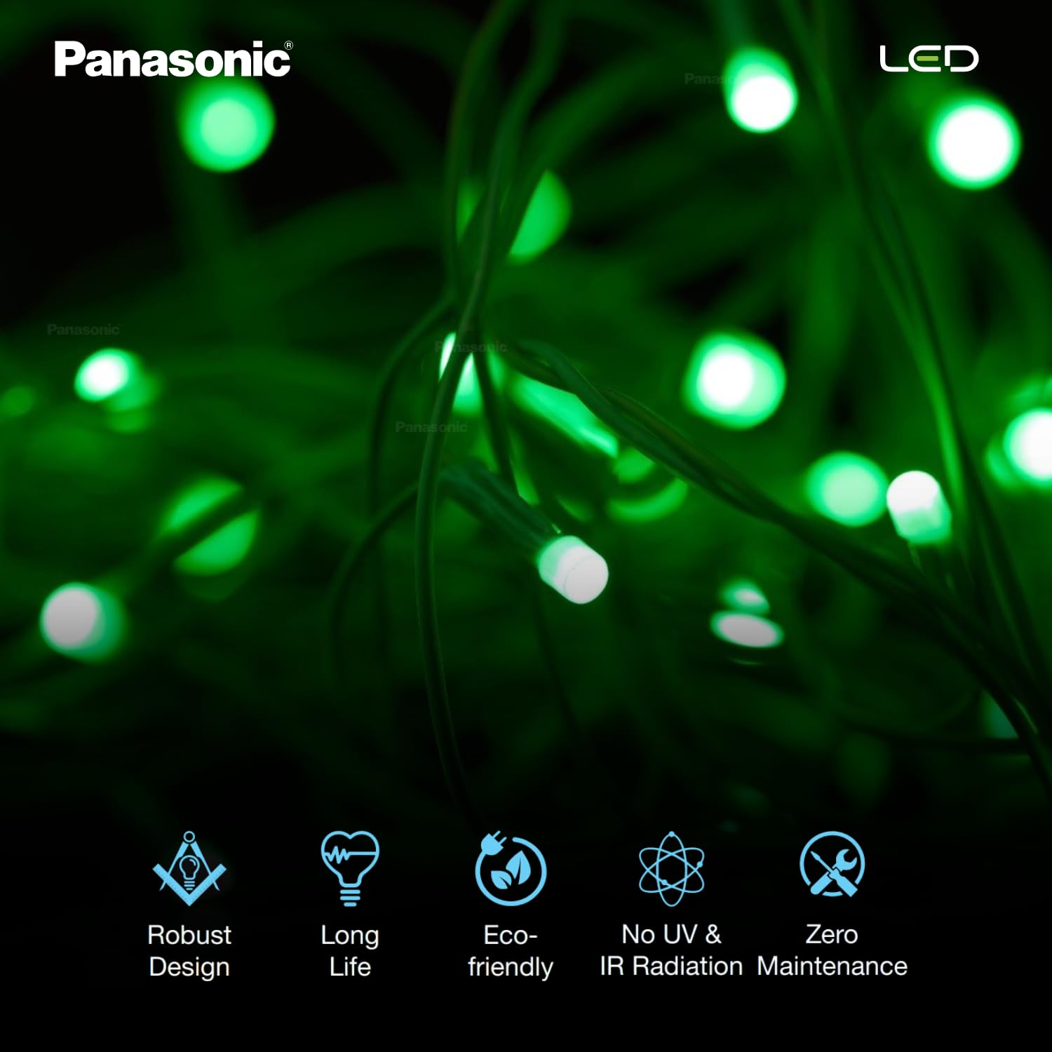 Panasonic Deco Fancy 10 Mtr LED String Light (Green)