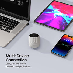 Portronics Toad 6 Bluetooth Wireless Mouse with 2.4 GHz USB Receiver, Multi-Device Pairing, Built in Battery, 1600 DPI Sensor(White)