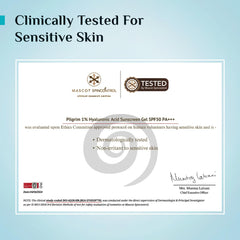 Pilgrim 1% Hyaluronic Acid Sunscreen Gel | Sunscreen SPF 50 +++ for men and women with Korean White Lotus | Broad spectrum, Non-greasy, No white cast & Prevents Tanning | All skin types | 50 gm