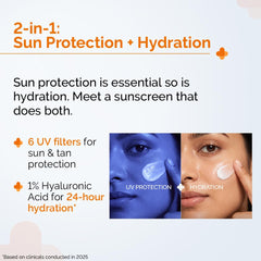 The Derma Co 1% Hyaluronic Sunscreen Aqua Gel SPF 50 PA++++ | Hydrating, Lightweight & Non-Greasy | No White Cast | Broad Spectrum & Blue Light Protection | PPD-39 | 30 g