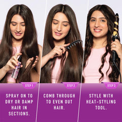 Streax Heat Protectant Spray for Hair - 100 ml, Hair Styling Spray for Women & Men I Heat Protection Spray from heat|Heat protection serum|Protection upto 250°C & 2X Less Hair Breakage