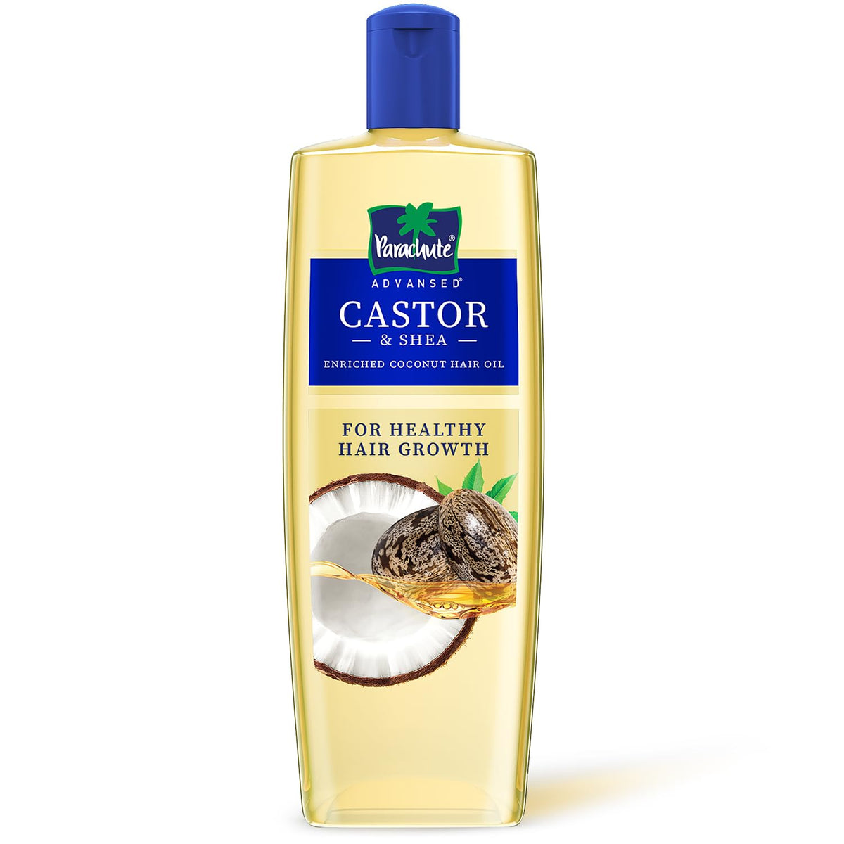 Parachute Advansed Castor & Shea enriched Coconut Hair Oil 300ml | Up to 10x Stronger Hair| Moisturizes & Nourishes Hair | Reduces Hair Fall & Frizz | Prevents Hair Breakage| Vibrant Length & Volume