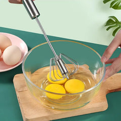 Easy-to-Use Press and Rotate Hand-Held Mixer for Cream, Eggs, and More, Ideal for Baking and Cooking, Lightweight and Efficient Kitchen Tool