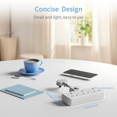 Lipwel 3-in-1 Power Strip with On/Off Switch, 13A 3120W, Compact & Lightweight Design, Swingable Soft Cable, Ideal for Kitchen, Living Room & Business Travel, White