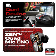 GOBOULT Mustang Dyno Earbuds with 60H Playtime, App Support, Dual Pairing, 4 Mics ENC, 45ms Low Latency, 13mm Drivers, Touch Controls, IPX5 Ear Buds Wireless (Silver)
