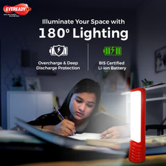 EVEREADY LED Townlite HL40, 2W Torch Cum 2.5W Lantern, Type-C USB Fast Charging, ?220 Lumen, Overcharge & Deep Discharge Protection, Powered by BIS Certified Li-Ion Battery