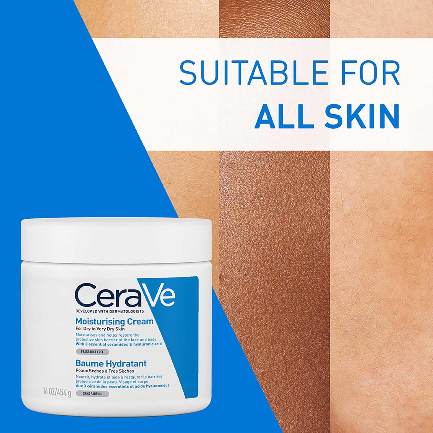 CeraVe Moisturizing Cream For Dry To Very Dry Skin (454g) - Formulated with 3 Essential Ceramides And Hyaluronic Acid | Non-Comedogenic Moisturizer - Luxury Beauty from CeraVe - Shop in Sri Lanka at Arcade.lk