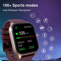 Fastrack Astor FS1 Pro Smart Watch, 1.97" AMOLED Display, Bluetooth Calling, 100+ Sports Modes, SpO2 & Heart Rate Monitoring, Women's Health, IP68, Up to 5 Days Battery, Functional Crown (Black)