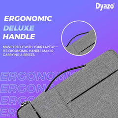 DYAZO Laptop Sleeve/Cover with Handle & Two Front Accessories Pockets Compatible for Apple, Dell, Lenovo, Asus, Hp, Samsung, Mi, MacBook and Other Notbooks (Grey)