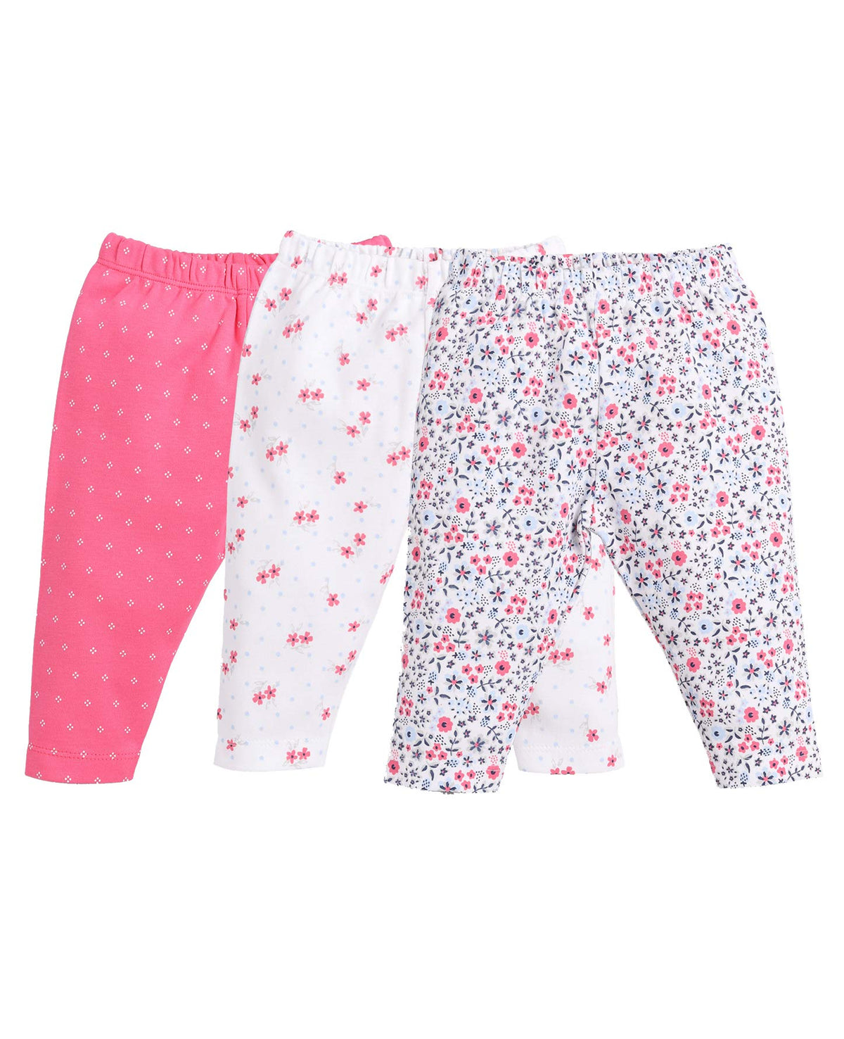 BabyGo Baby-girl's Cotton Solid Track Pants Pack of 3 - Fushia - Apparel from BABY GO - Shop in Sri Lanka at Arcade.lk