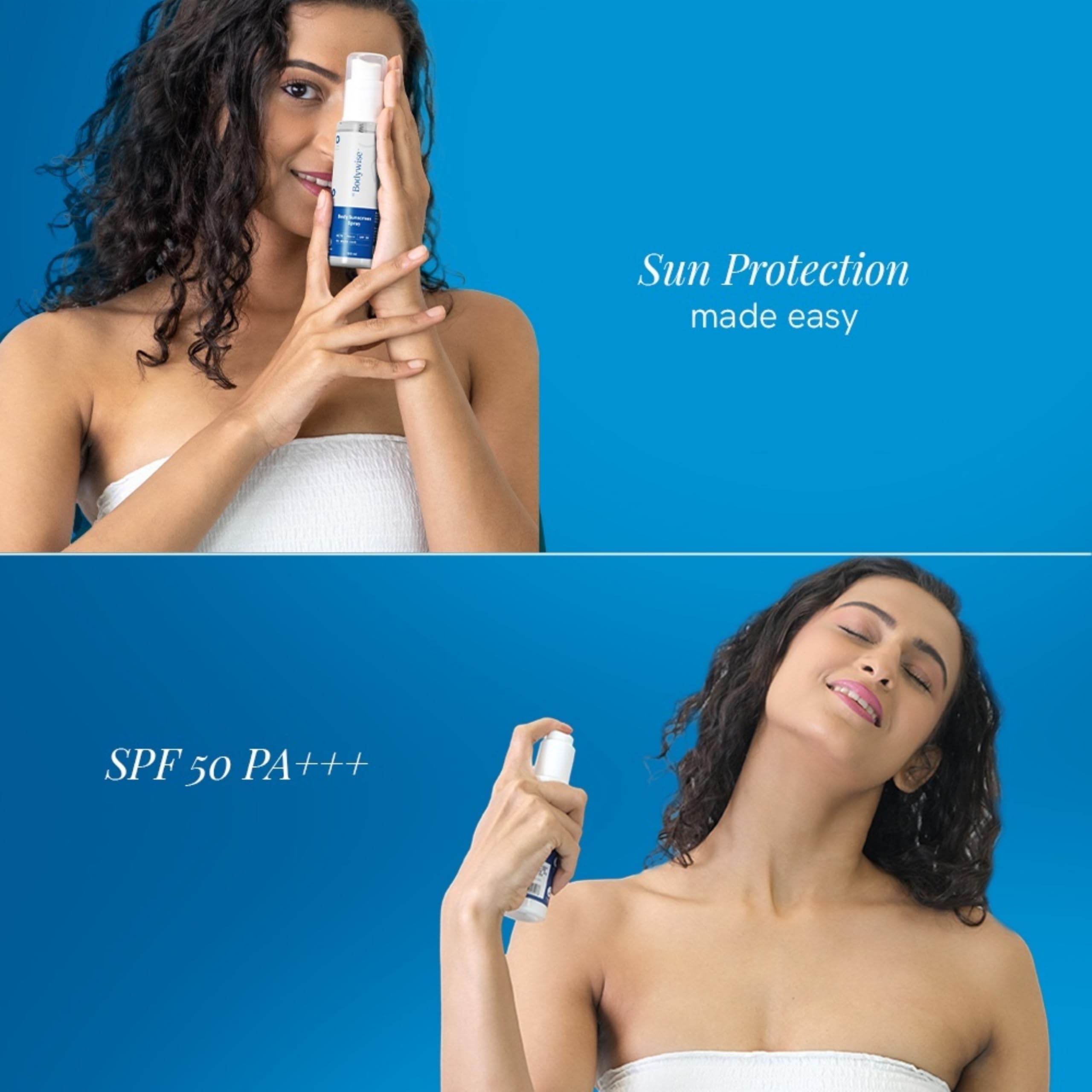 Be Bodywise Sunscreen Spray SPF 50 PA+++ 100ml | With SunCat DE Technology | Protects Skin from UVA/UVB Rays & Slows Down Signs of Aging | 1% Niacinamide, 1% Red Algae & 2.5% Glycerin | Fragrance Free | Glammy.lk