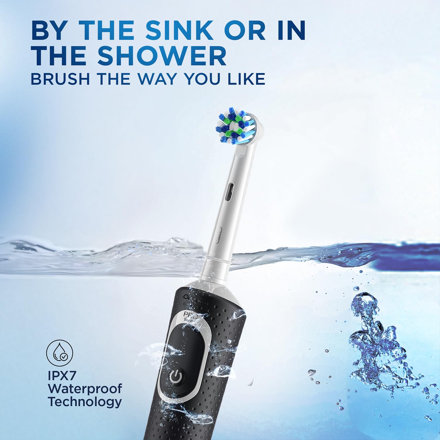 Oral-B Vitality Rechargeable Rotating Electric Toothbrush for Adults | 2 Brushing Modes (Daily & Sensitive) | 2-Min Timer with Quadpacer | IPX7 Water Resistant | Round Brush Head (Black)