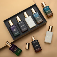 BELLAVITA Unisex Scents | Long Lasting Perfume Gift Set for Man and Woman | EDP 4x20ML | Bergamot, Vanilla, Cedar and Sandalwood | Woody, Musky Long Lasting Premium Fragrance