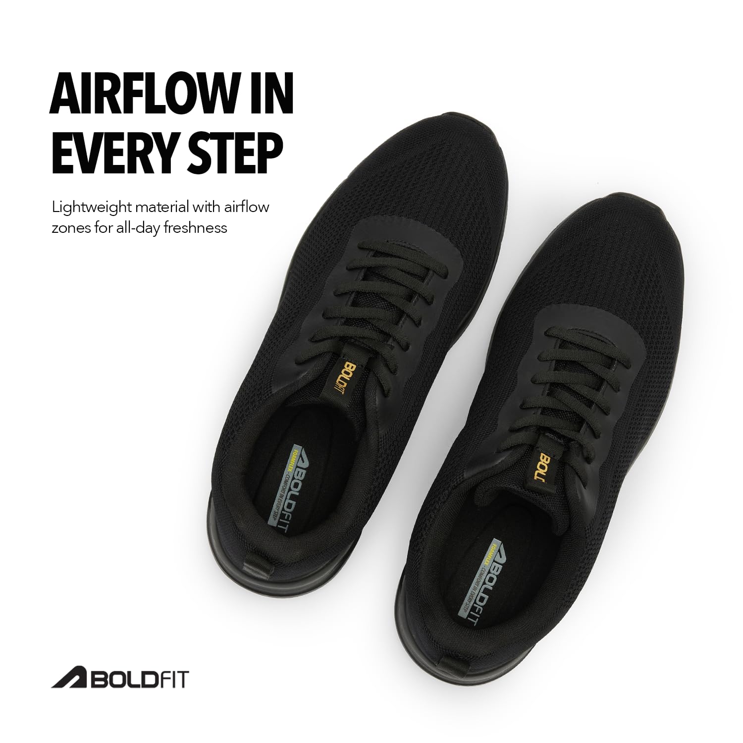 Boldfit Shoes for Man Stylish Running Shoes for Man Soft Cushion Lace Up Shoe for Men Stylish Regular Wear Walking Footwear Light Weight Sports Shoe for Men Running All Day Walking Footwear