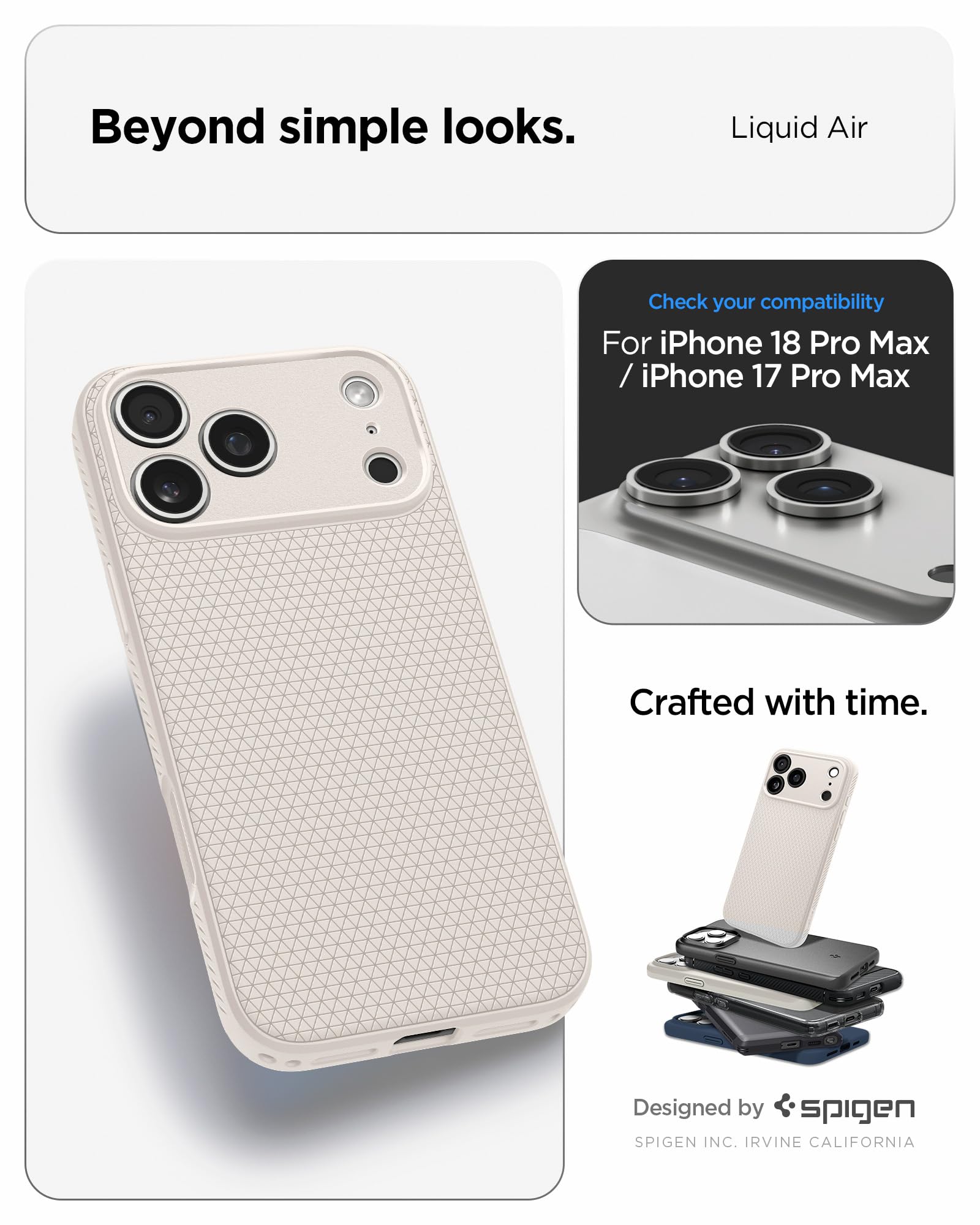 Spigen Liquid Air Back Cover Case for iPhone, Durable Protection, Air Cushion Technology - TPU | Matte Black