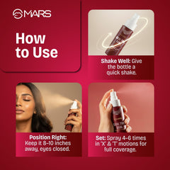 MARS Long Lasting Makeup Fixer spray with Hyaluronic acid | Hydrating Dewy base Setting Spray for Professional Face Make up | Budge Proof | Non Sticky | 60ml
