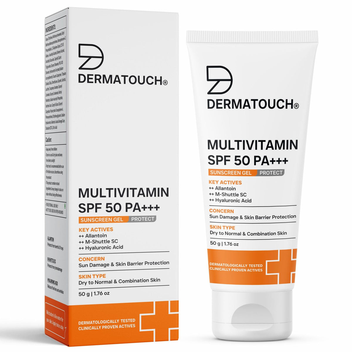 DERMATOUCH Multivitamin Spf 50 Pa+++ Sunscreen Gel For All Skin Types | Uva-Uvb Protection |Zero White Cast | Unisex | 50G