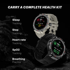 Noise Force Rugged & Sporty 1.32" Bluetooth Calling Smart Watch, 550 NITS, 7 Days Battery, AI Voice Assistance, Smart Watch for Men (Jet Black)