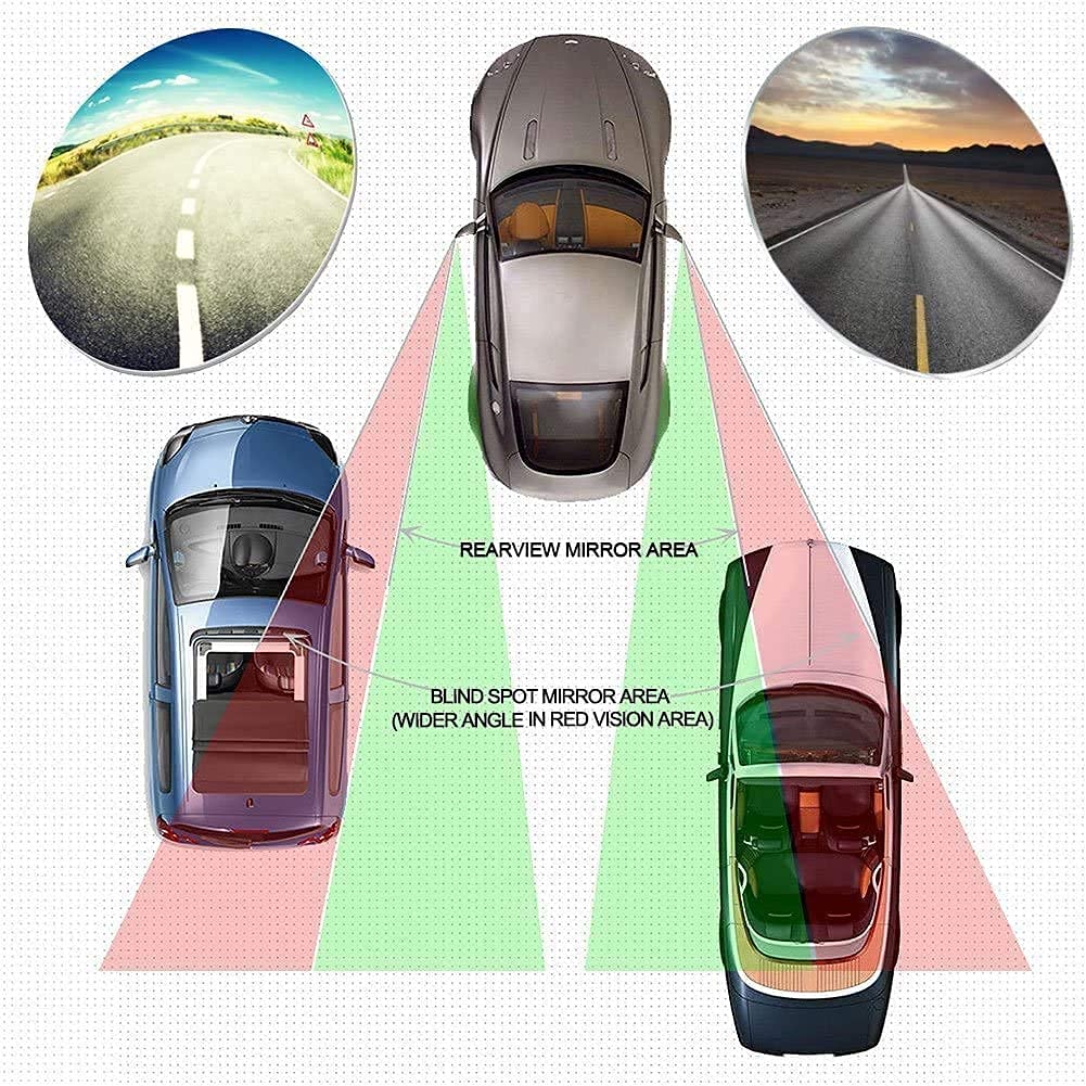 Detachi 3R-240 Car Glass Mirror Blind Spot, 360° Mirror, Rear View Convex Mirror, Parking Mirror For Car, Car Mirror Accessories Frameless 3R Original Suitable All Cars (Round 2-Pcs) - Automotive Parts and Accessories from Detachi - Shop in Sri Lanka at Arcade.lk