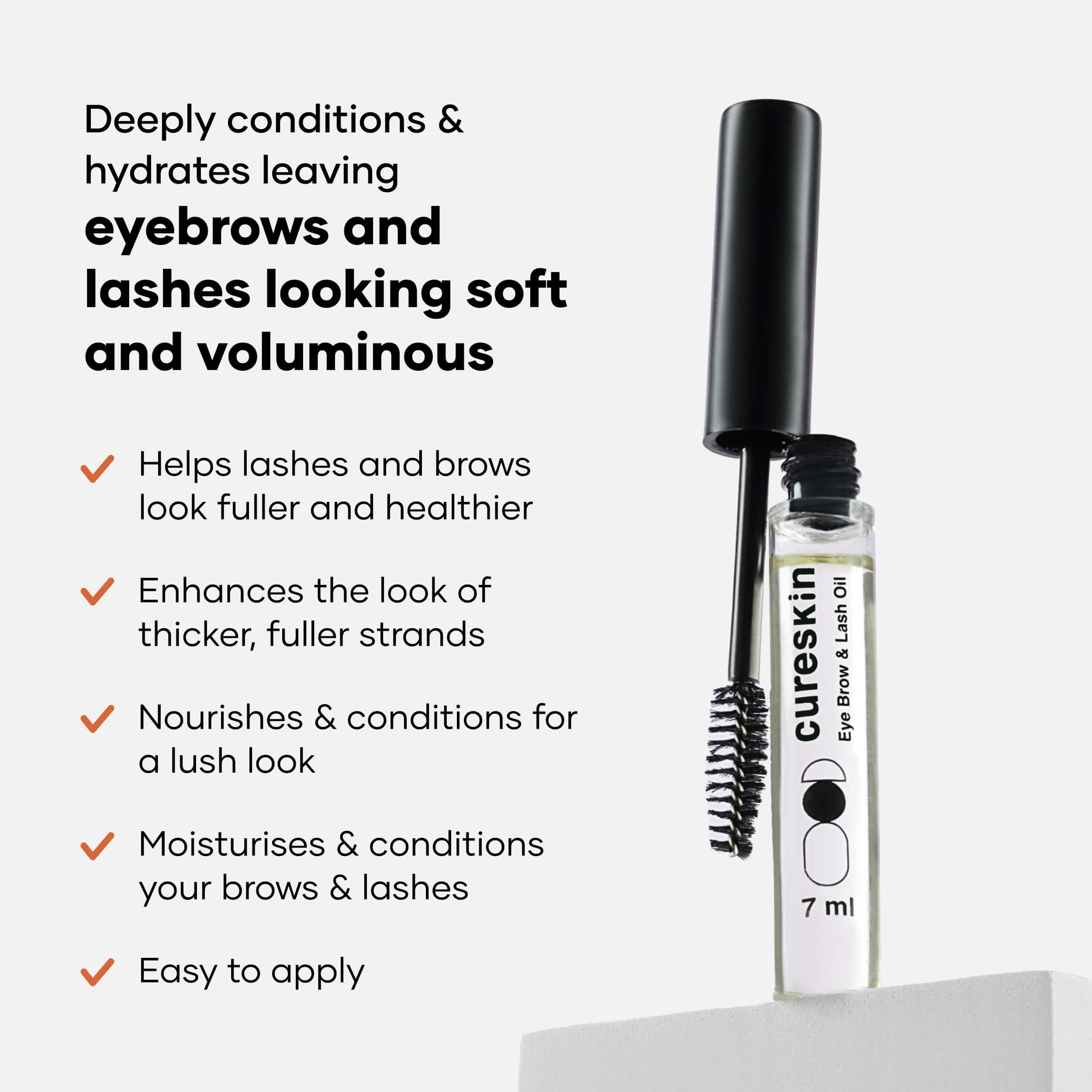 Cureskin Eyebrow & Eyelash Growth Oil with Castor, Brahmi & Vitamin E, 7 ml