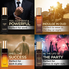 Bella Vita Luxury Man | Long Lasting Liquid Eau De Parfum Gift Set 4 X 20 Ml Perfume For Men | With Klub, Oud, CEO, G.O.A.T | Woody, Citrusy Premium Fragrance Scent