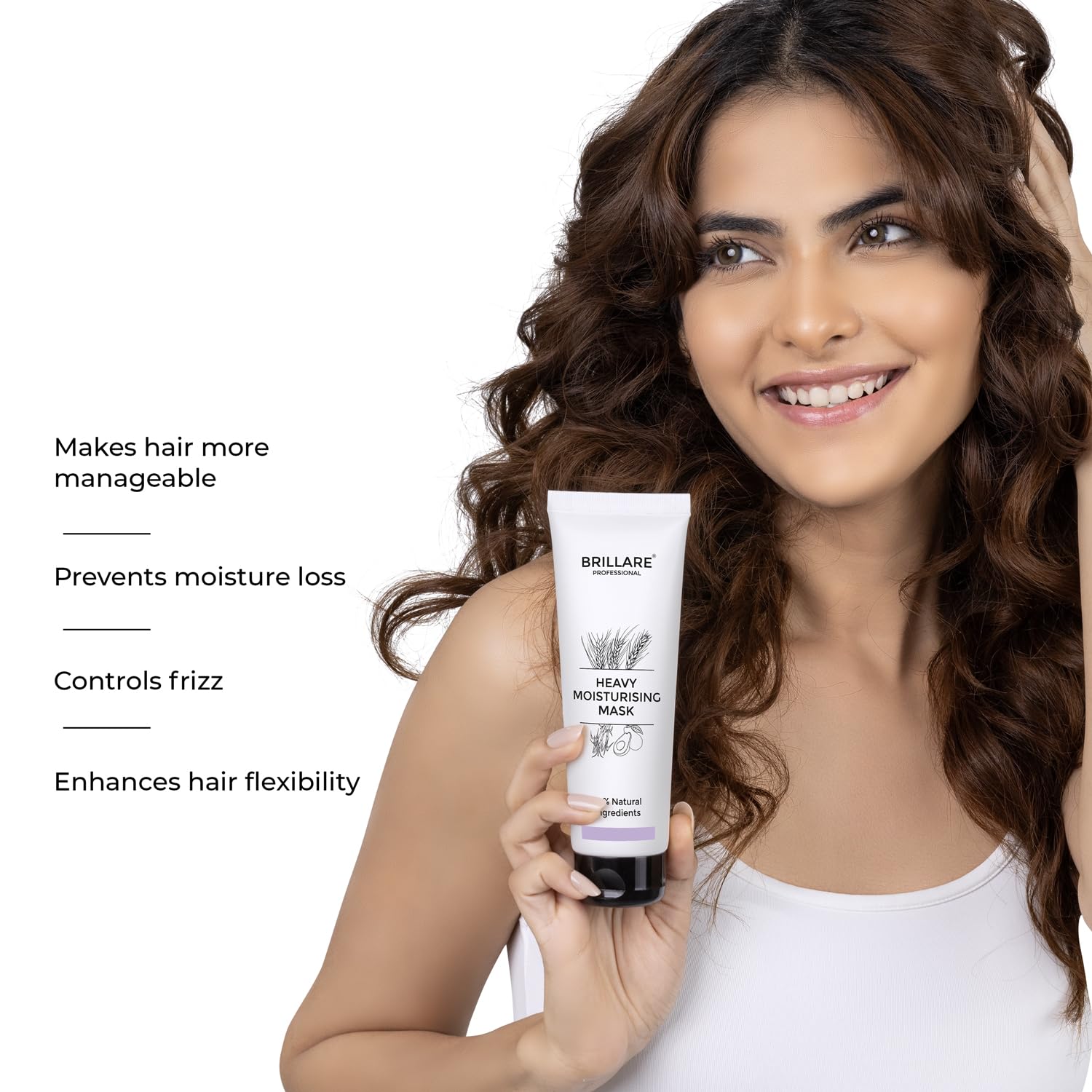 Brillare Professional Heavy Moisturising Mask | Repairs Dry & Damaged Hair | Combats Frizz & Scalp Dryness | Makes hair Smooth & Manageable | For Men & Women (125 g)