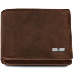 HORNBULL Stella Mens Hunter Brown Purse | Stylist Mens Wallet with RFID Blocking | Wallet Men Brown Genuine Leather Gift Set