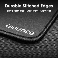 Sounce Mouse Pad Speed Type Mouse Pad with Antifray Stitched Embroidery Edges, Non-Slip Rubber Base Mousepad for Laptop PC (260mm x 210mm x 2mm) (Black) - Personal Computer from Sounce - Shop in Sri Lanka at Arcade.lk