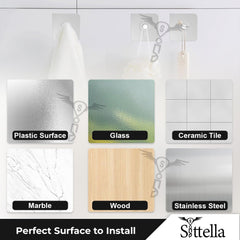 SITTELLA Stainless Steel 10 Pieces Self Adhesive Heavy Duty Nail Photo Wall Hook No Drilling Installation For Use Inside Home & Kitchen, Transparent - Home Improvement from SITTELLA - Shop in Sri Lanka at Arcade.lk