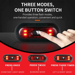 GRAND PITSTOP Universal Helmet LED Light | (Black & Red, Battery Powered - 12V) | Waterproof Safety Strobe | Aircraft Style Signal | Multipurpose Bike Accessory | for Night Rides