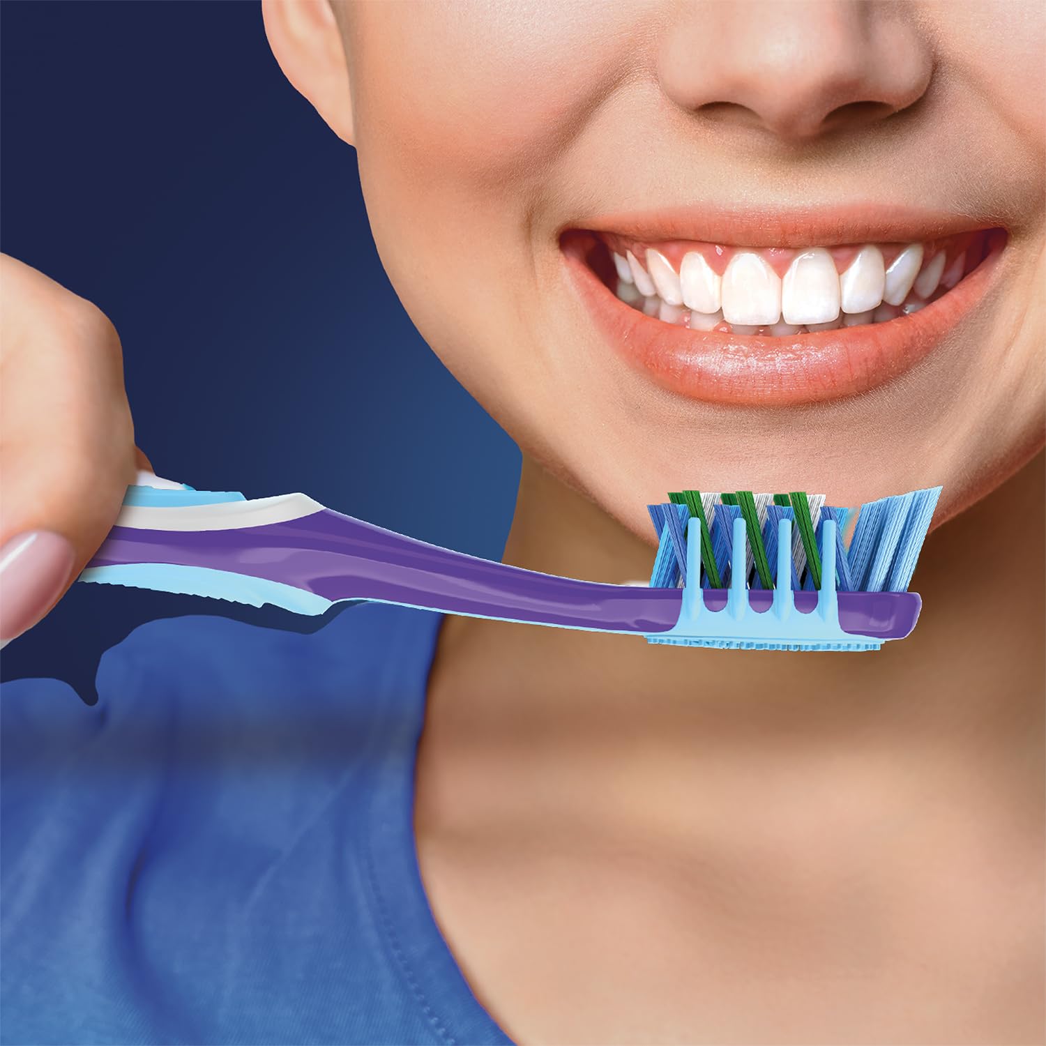 Oral-B Criss Cross Gum Care Soft Toothbrush For Adults, Soft Bristles, Healthier Gums, Multicolour Tooth Brush Set, Oral B Dentist Recommended Brand (Family Pack of 4)