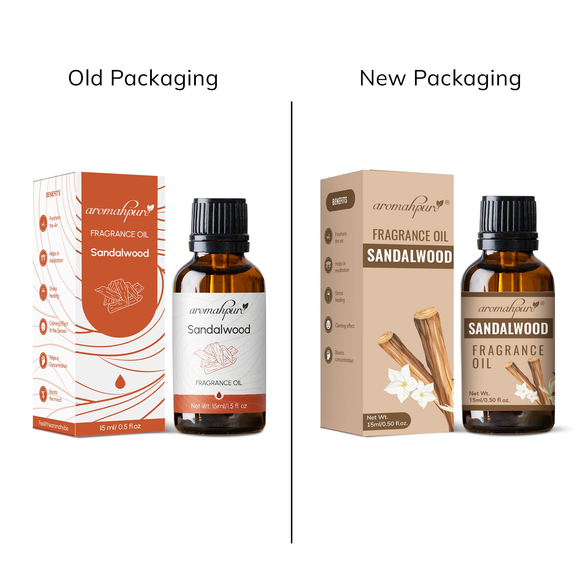 Aromahpure Fragrance Oil | 15 ml | Sandalwood Aroma Oil for Home Fragrance | Best for Aromatherapy | Helps in meditation | Used in Diffusers, Candles, Air Fresheners, Soaps,IFRA certified