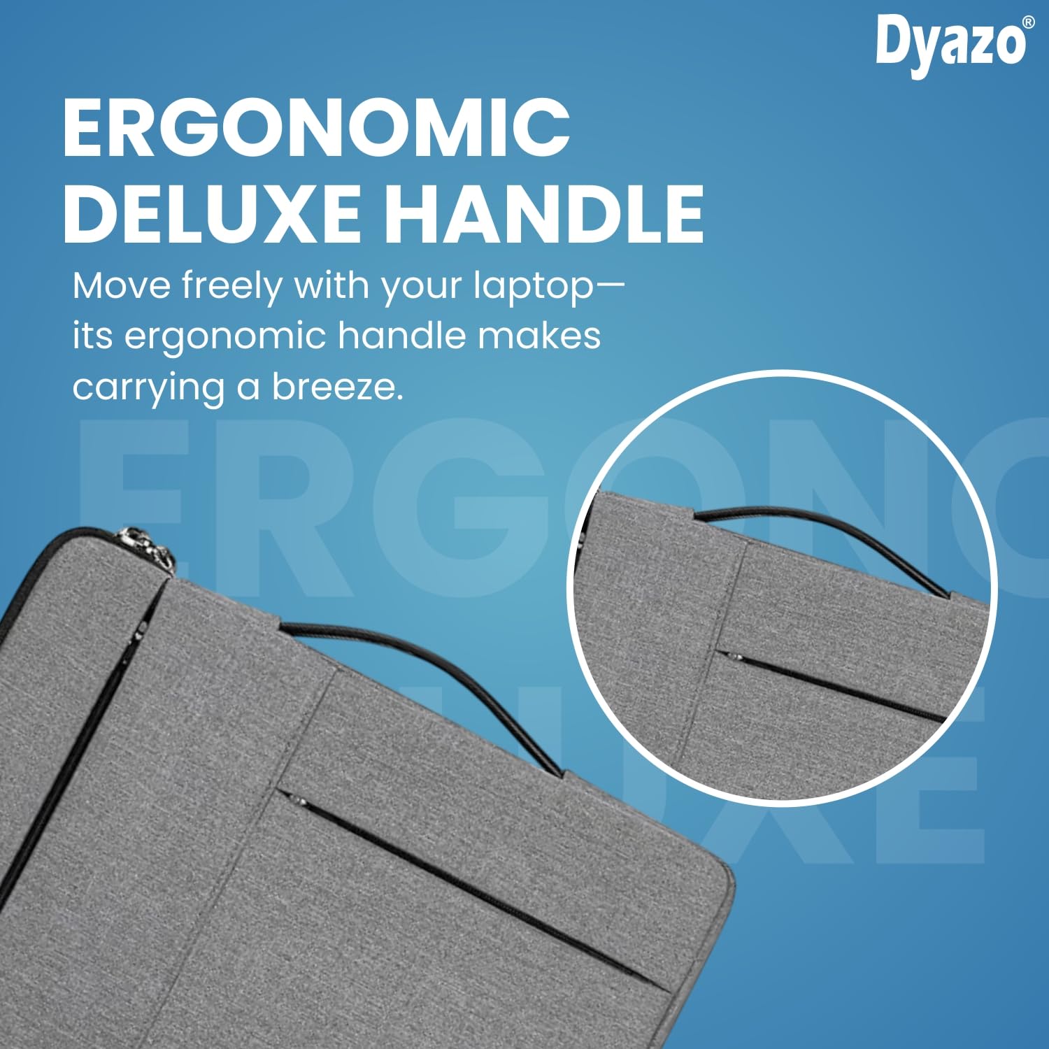 DYAZO Laptop Sleeve/Cover with Handle & Two Front Accessories Pockets Compatible for Apple, Dell, Lenovo, Asus, Hp, Samsung, Mi, MacBook and Other Notbooks (Grey)