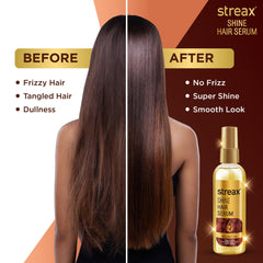 Streax Hair Serum 200ml, Hair serum for Dry & Frizzy Hair, for Women & Men, for Curly Hair, Wavy Hair, Straight Hair, Silk & Shine Vitalised with Walnut Oil