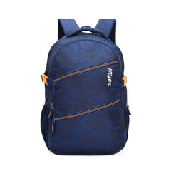 Safari Omega Plus 30L Casual Laptop Backpack, 2 compartments, Raincover, Organizer, Full body print, Bottle holder, Front pockets Color- Blue