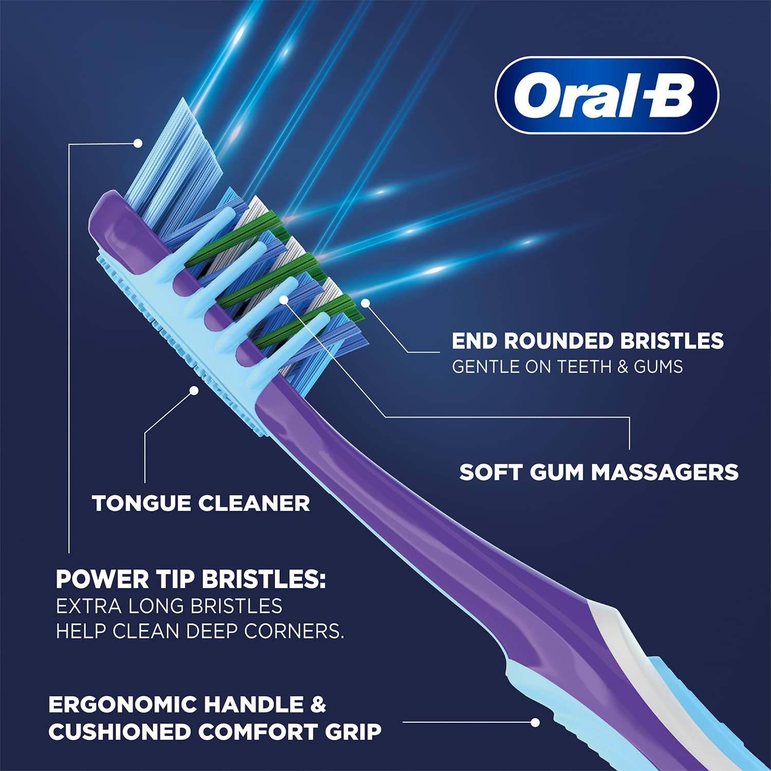 Oral-B Criss Cross Gum Care Soft Toothbrush For Adults, Soft Bristles, Healthier Gums, Multicolour Tooth Brush Set, Oral B Dentist Recommended Brand (Family Pack of 4)