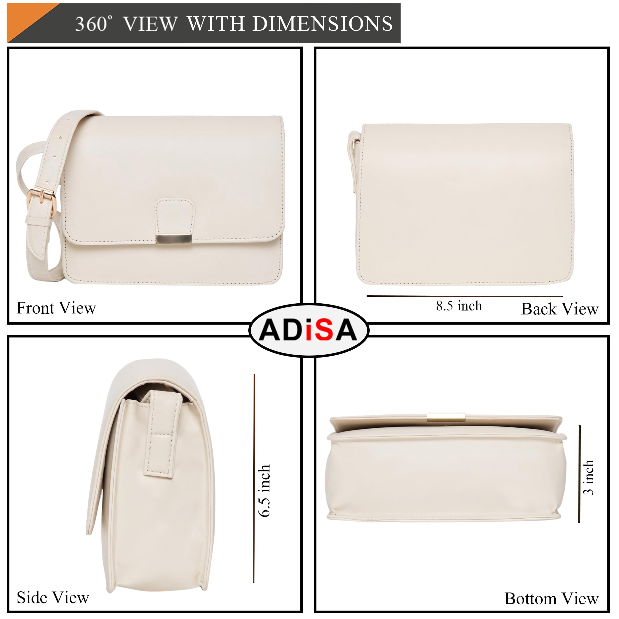 ADISA Women's Sling Bag (Off White)