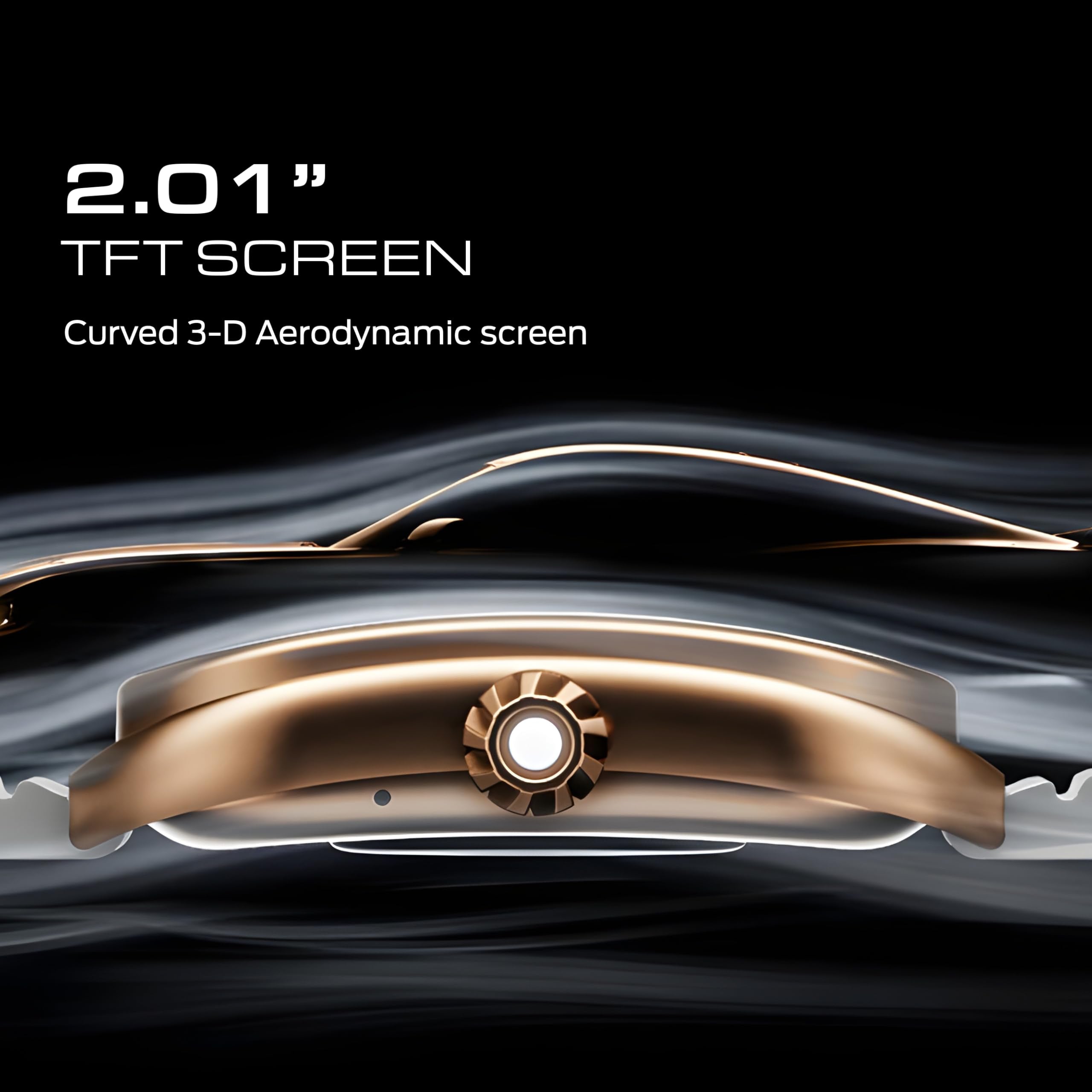 GOBOULT Mustang Muscle Smart Watch 2.01'' 3D Curved Display, Convertible Strap, Premium Metallic Crown, BT Calling, 600 Nits Brightness, AI Assistant, IP68 (Extra Starp, White Armor)