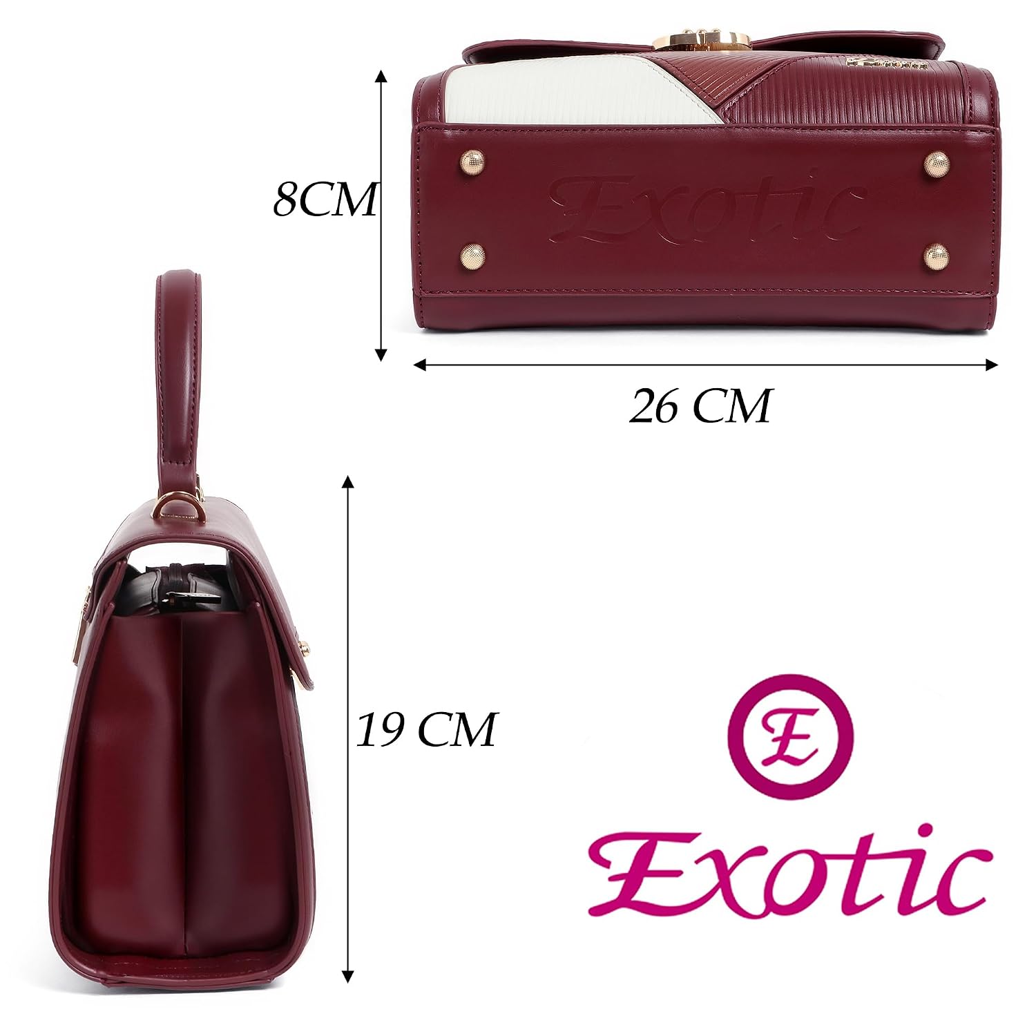 EXOTIC Premium® Embossed Pattern Elegance Satchel Bag | Cross Body Bag | Sling and shoulder Bag | Suitable For Every Occasion