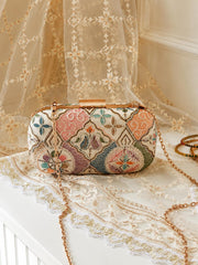THE TAN CLAN Mughal Long Clutch for women Purses Luxury Evening Handbags for ladies with Detachable Handle