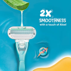 Gillette Venus Women Smooth Combo Pack | Razor Plus 3 Refills | Aloe Vera Smooth