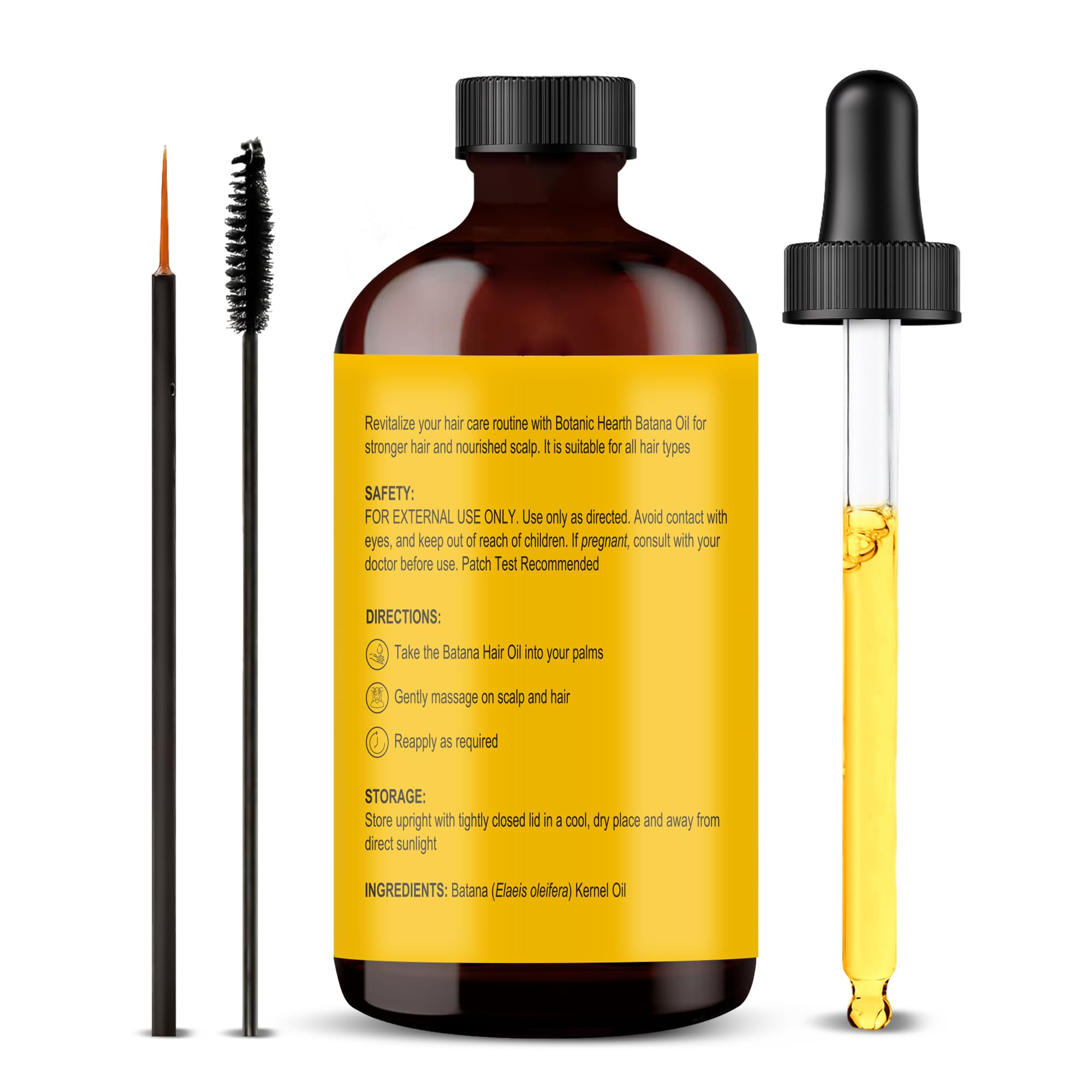Botanic Hearth Raw Batana Oil for Hair Growth | 100% Pure & Unrefined | For Thicker, Stronger Hair - 118 ml | Glammy.lk