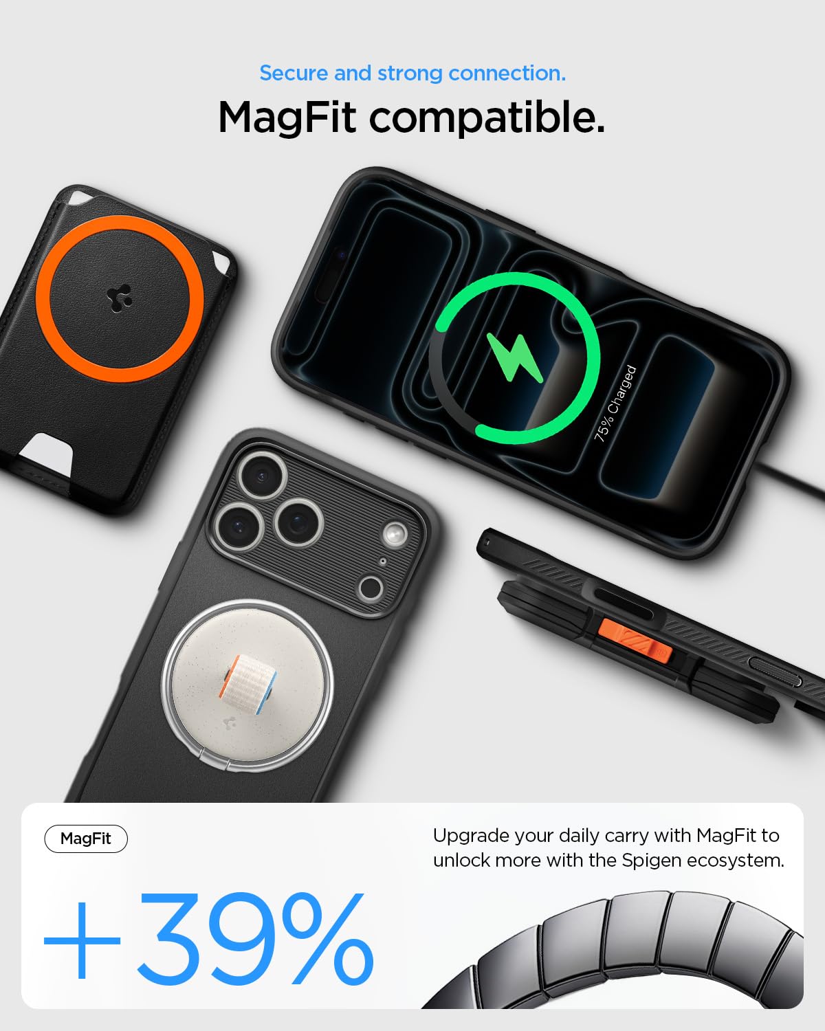 Spigen Rugged Armor MagFit Case for iPhone 17/18 Pro, Matte Black